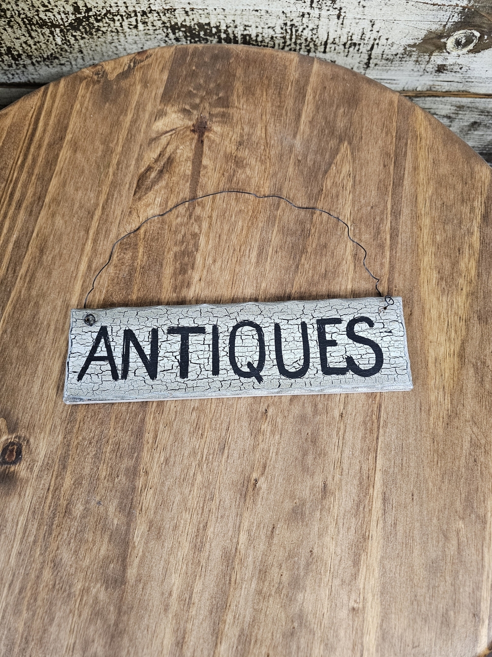Primitive "Antiques" Handmade Wood Sign